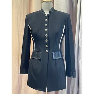 Vintage 80’s John Murrough Leather Trimmed Fitted Jacket M Pristine!